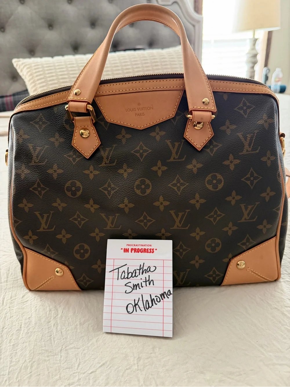 Louis Vuitton Brown Monogram Canvas Retiro PM with Tan Leather Trim